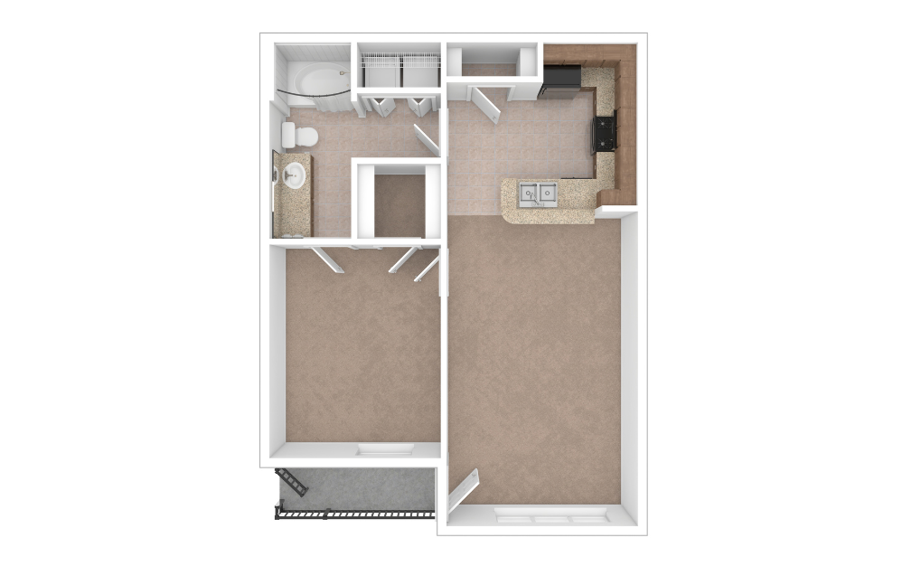3D Furnished Floorplan - A1