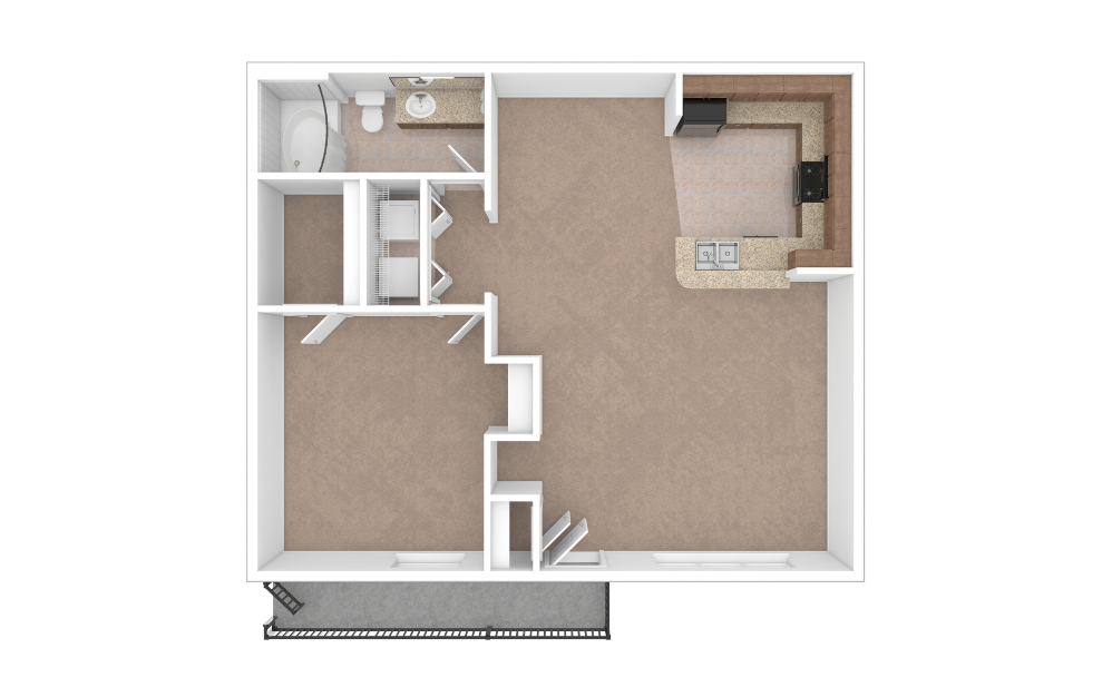 3D Unfurnished Floorplan -  A3