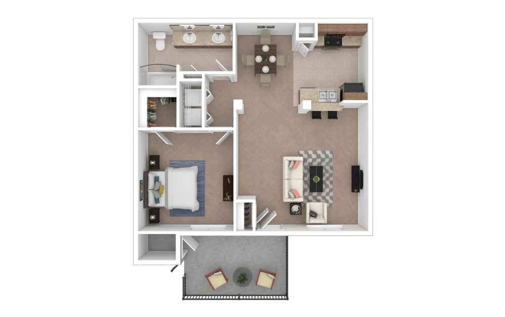 3D Furnished Floorplan - A4