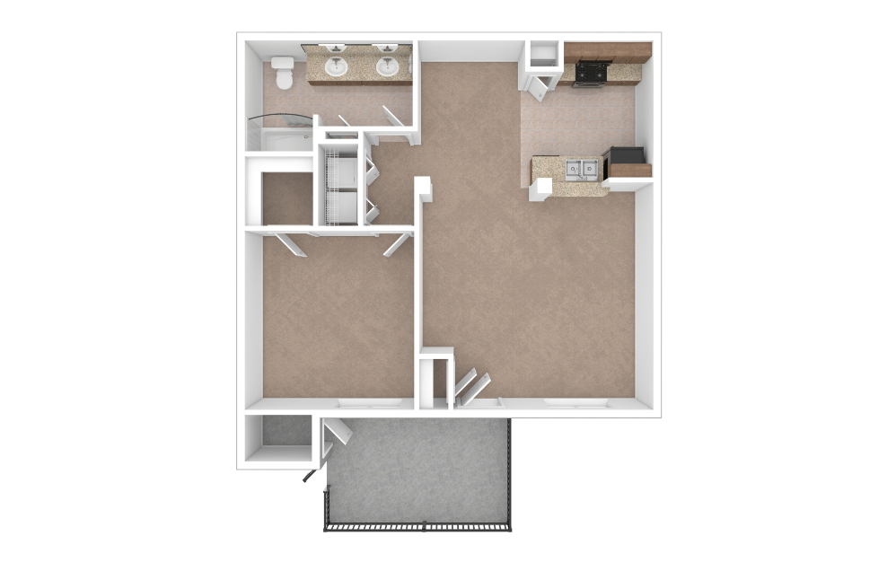 3D Unfurnished Floorplan - A4