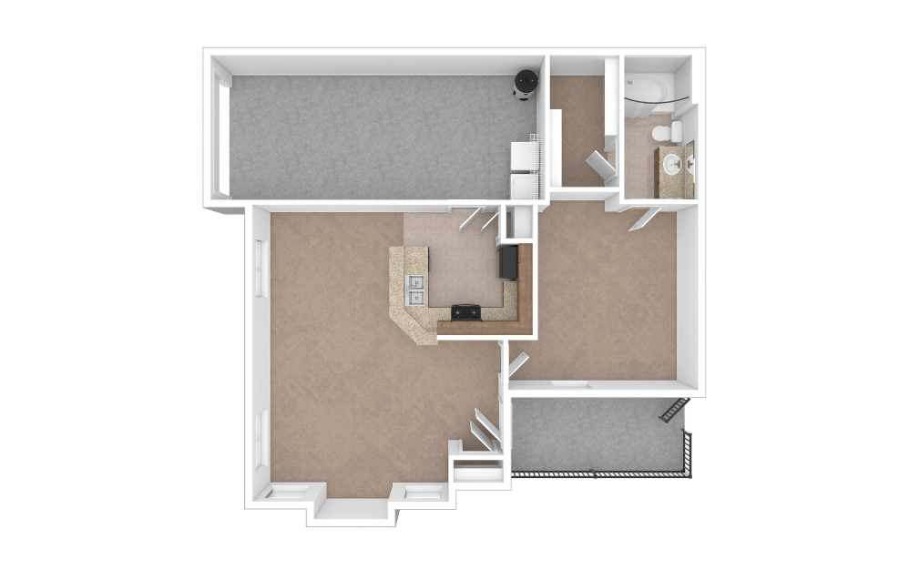 3D Unfurnished Floorplan - A5