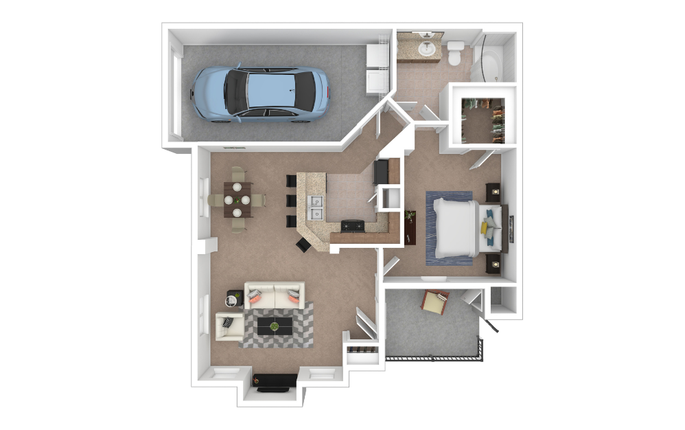 3D Furnished Floorplan - A6