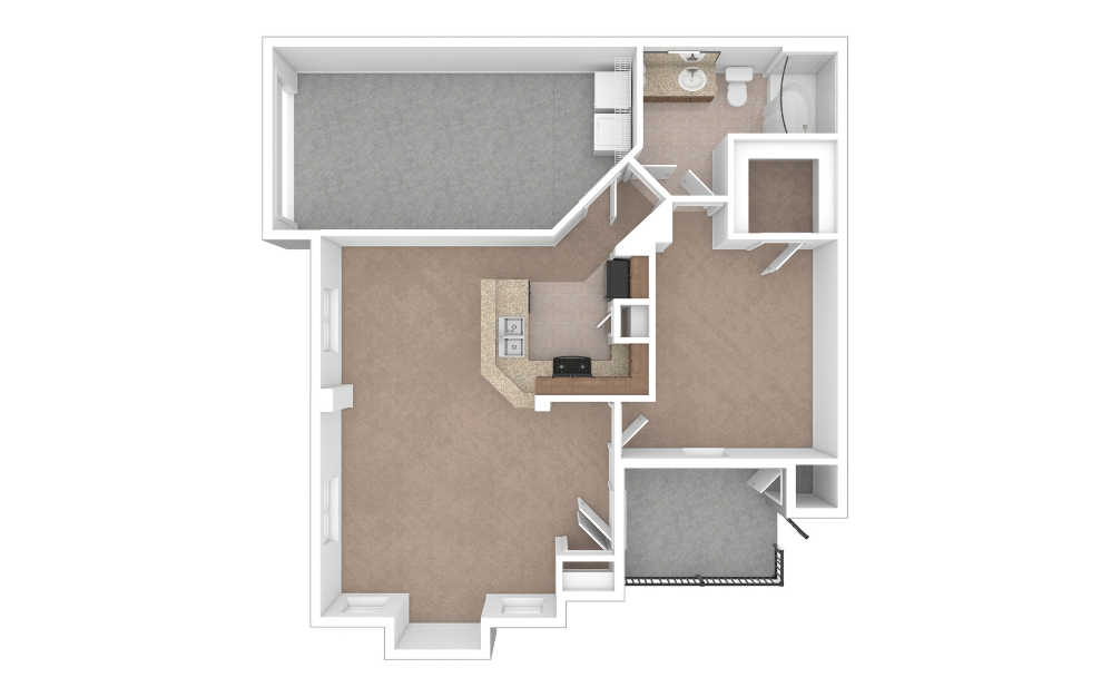 3D Unfurnished Floorplan -  A6