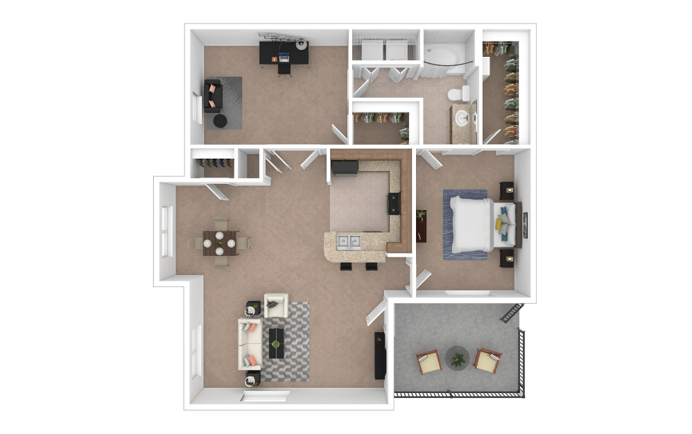 3D Furnished Floorplan - A7