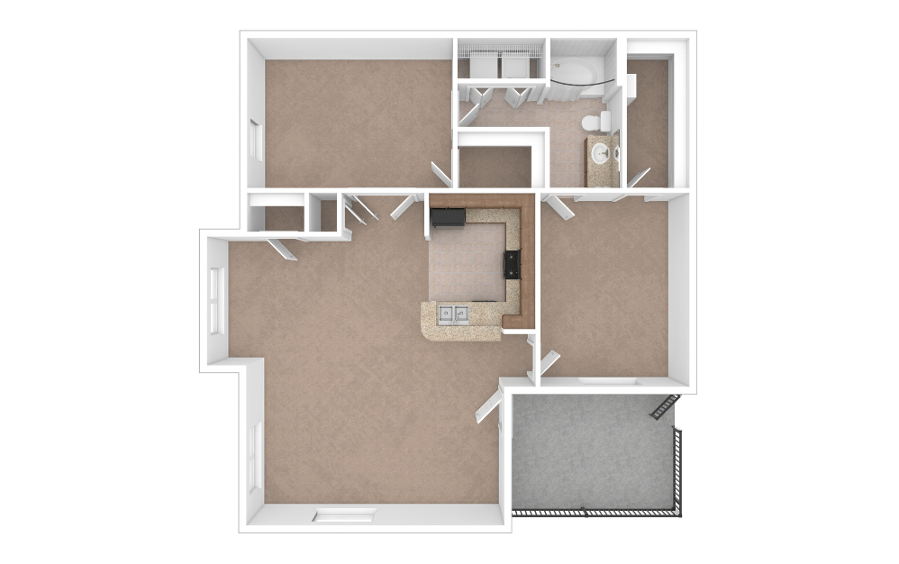 3D Unfurnished Floorplan - A7