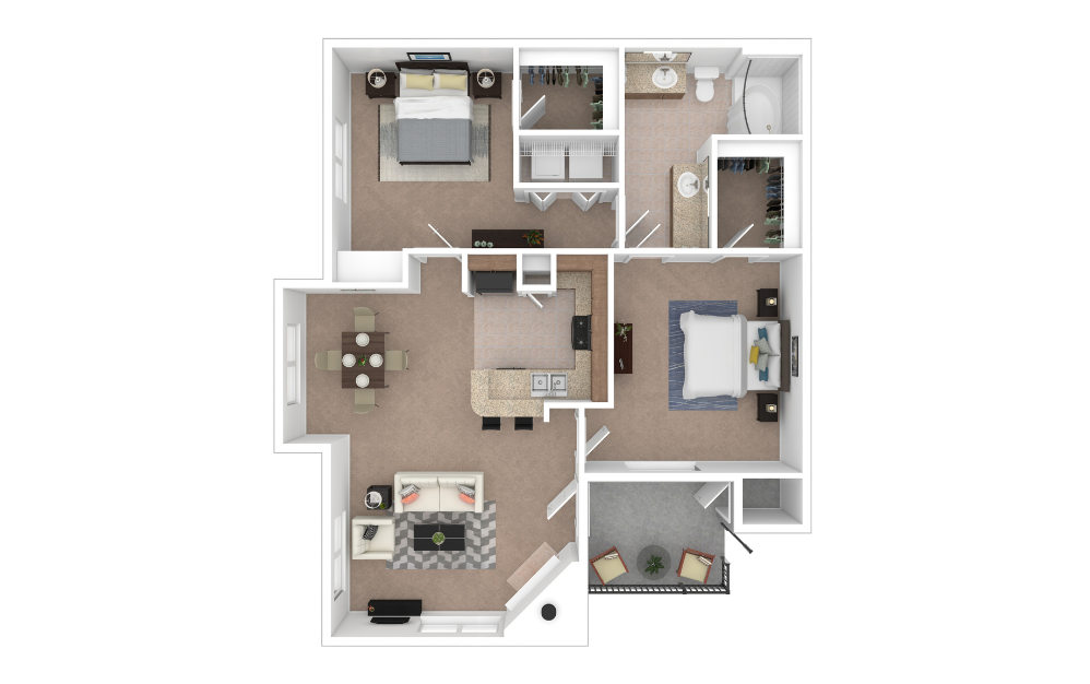 3D Furnished Floorplan - B1