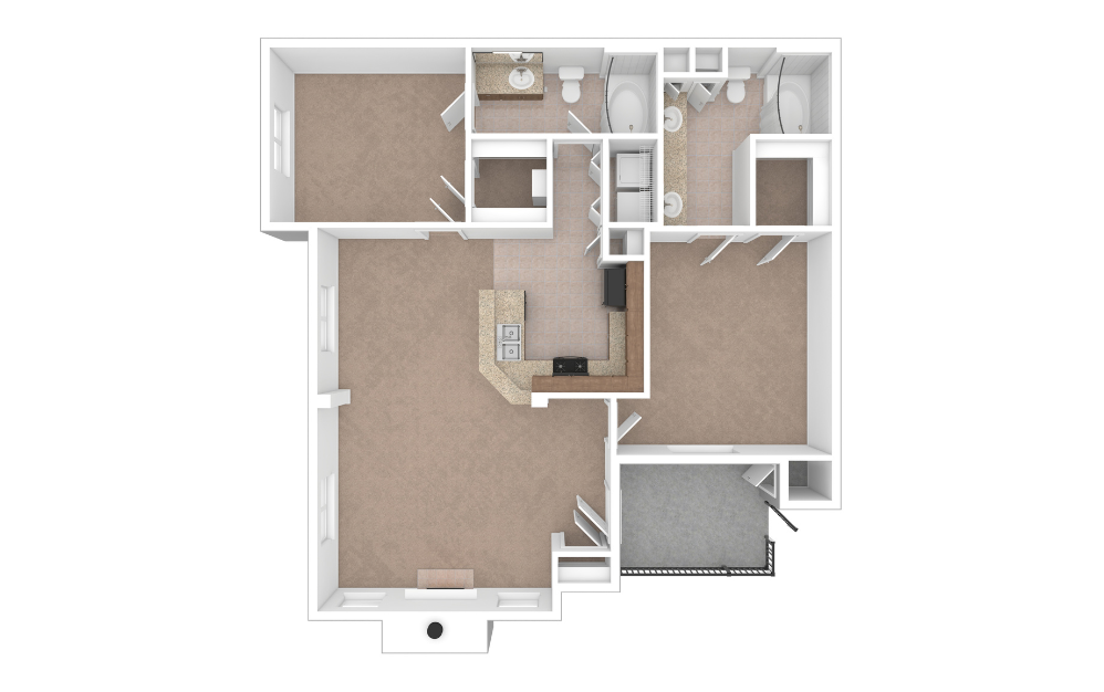 3D Unfurnished Floorplan -  B3